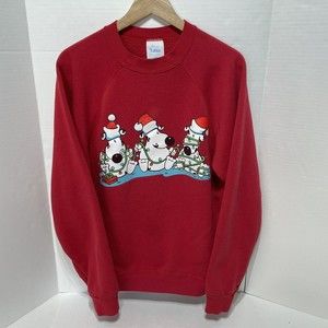 Vintage Graphic Crewneck Sweatshirt, Tultex, XL, Red, Christmas, Graphic